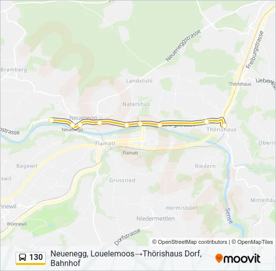 130 Bus Line Map
