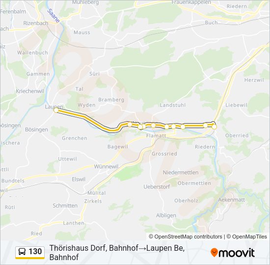 130 Bus Line Map