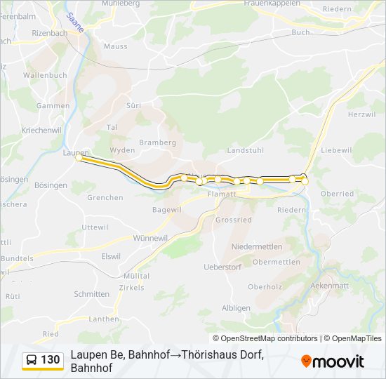 130 Bus Line Map