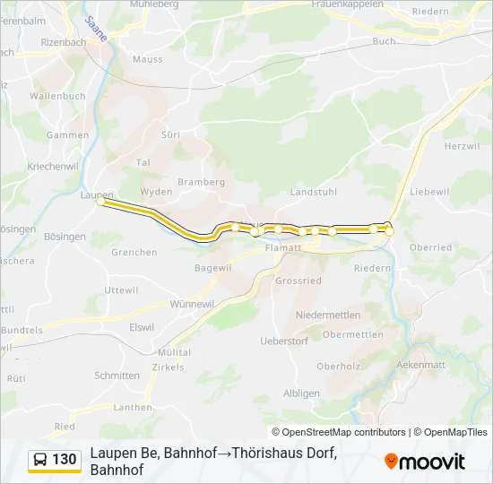 130 Bus Line Map