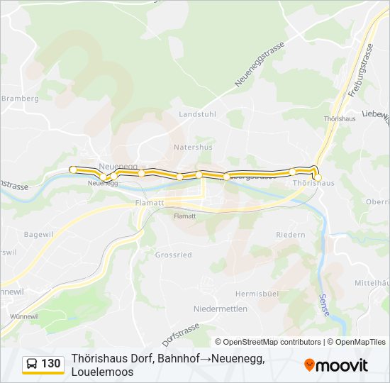 130 Bus Line Map