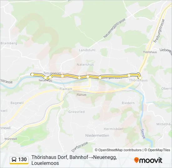 130 Bus Line Map