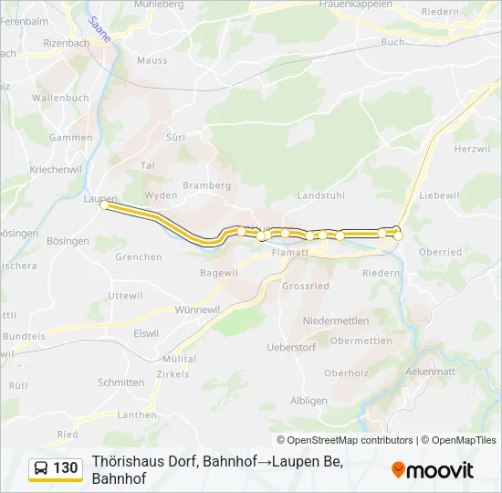 130 Bus Line Map