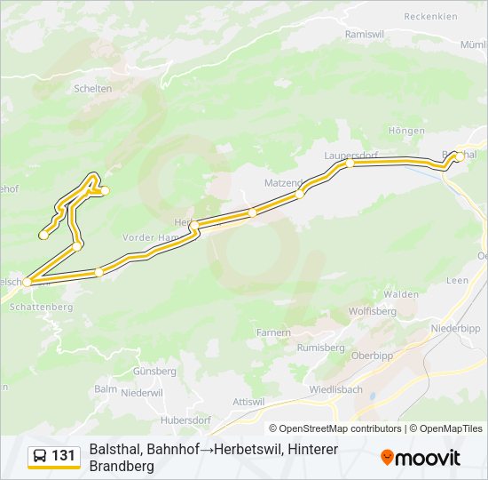 131 Bus Line Map