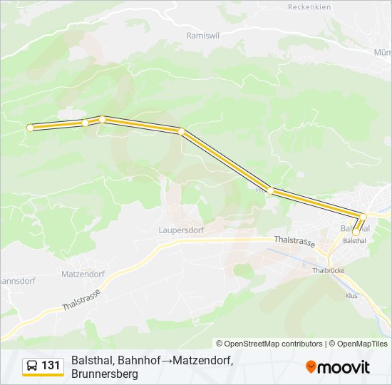 Plan de la ligne 131 de bus