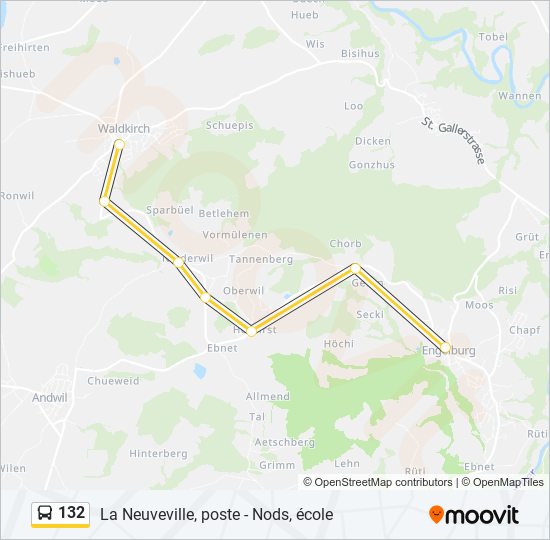 132 bus Line Map