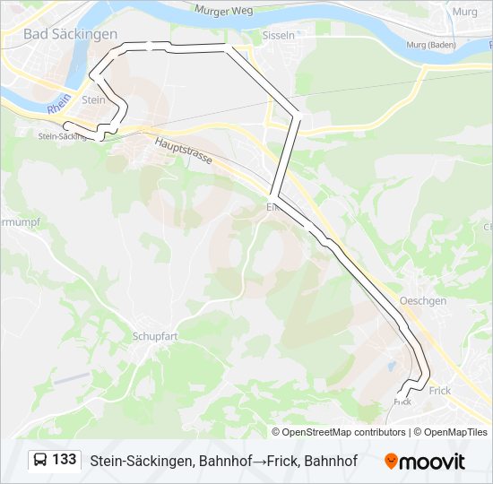 133 Bus Line Map