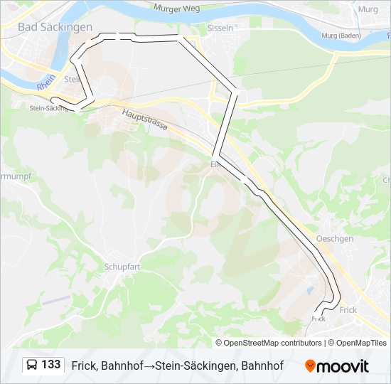 133 Bus Line Map