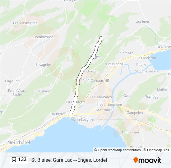 133 Bus Line Map