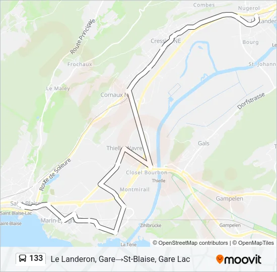 133 Bus Line Map