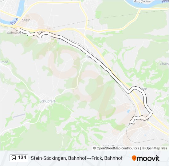 134 Bus Line Map