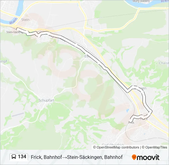 134 Bus Line Map