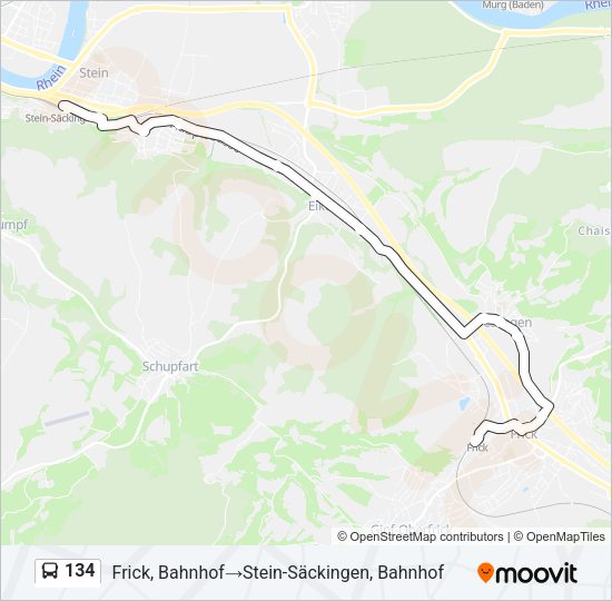 134 Bus Line Map