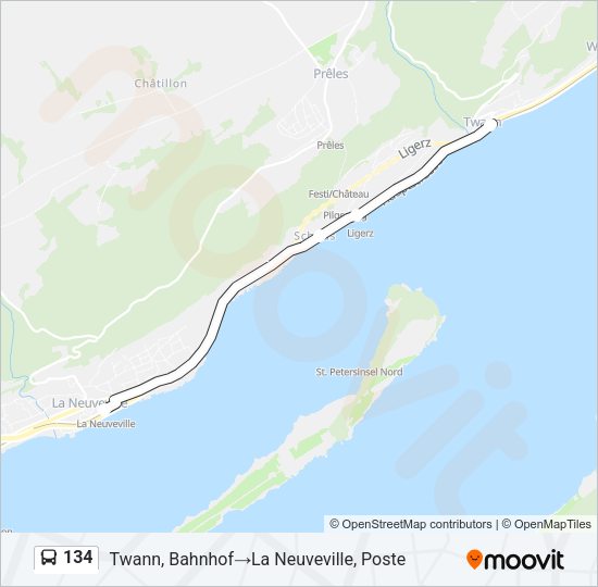134 Bus Line Map