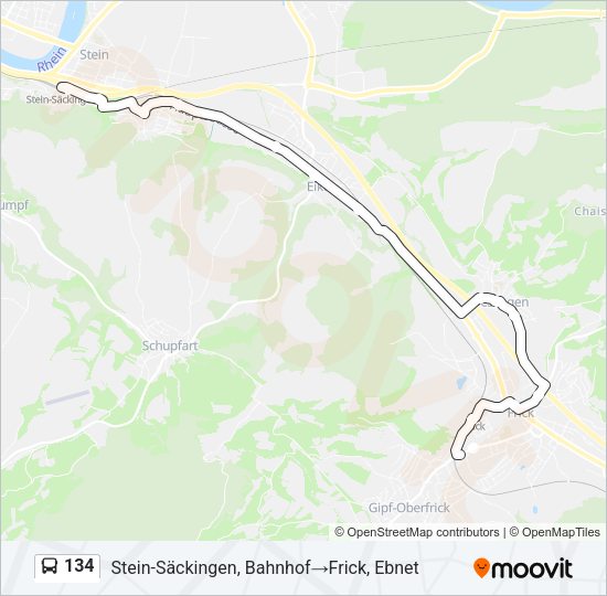 134 Bus Line Map