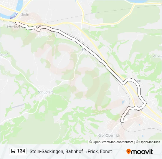 134 Bus Line Map