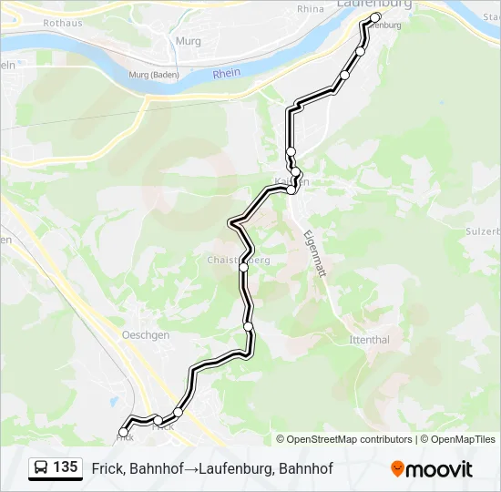 135 Bus Line Map