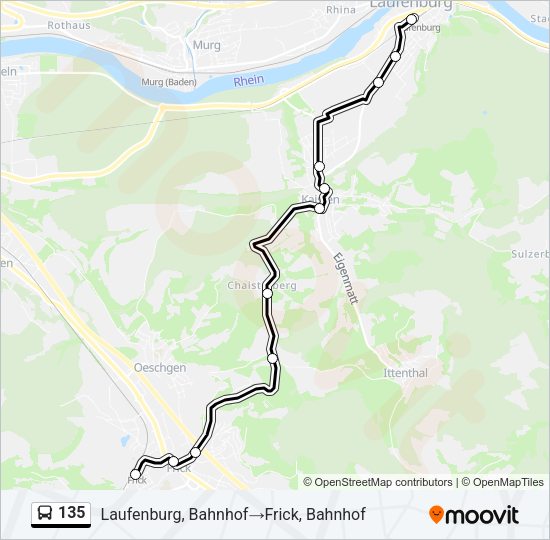 135 Bus Line Map