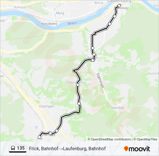 135 Bus Line Map