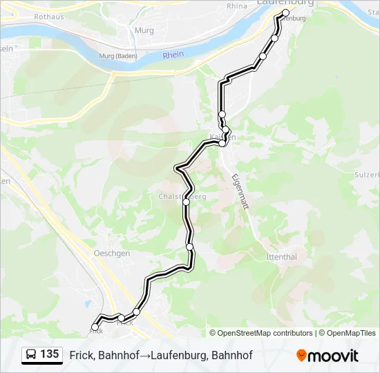 135 Bus Line Map