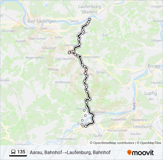 135 Bus Line Map