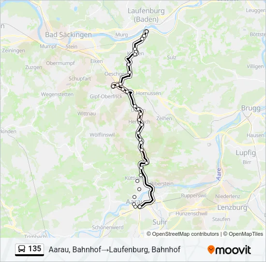 135 Bus Line Map