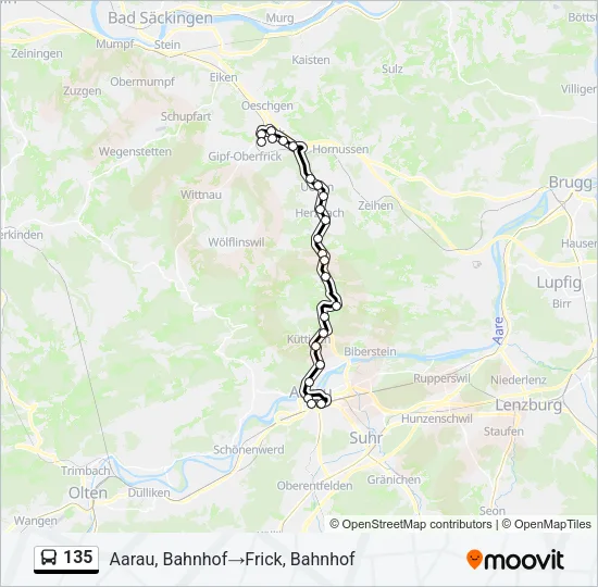 135 Bus Line Map
