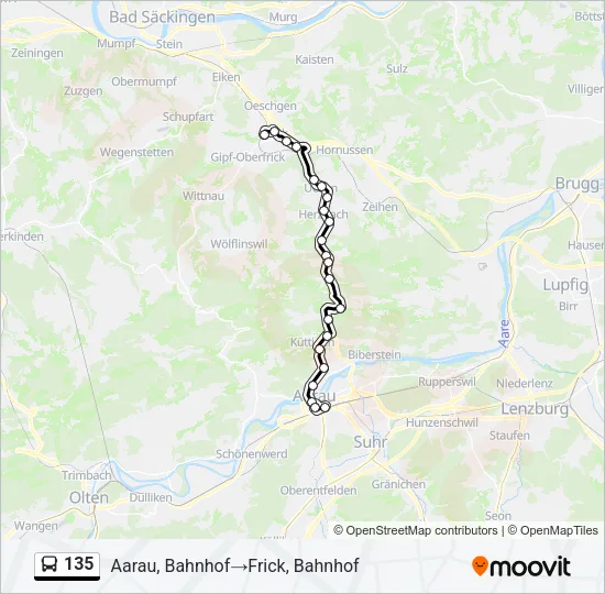 135 Bus Line Map