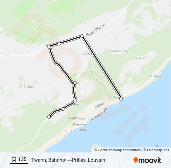 135 Bus Line Map