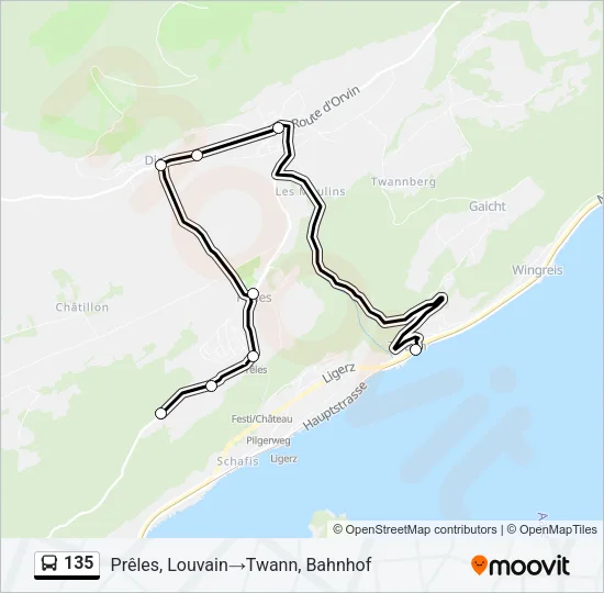 135 Bus Line Map