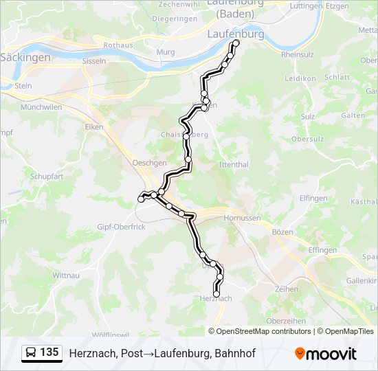 135 Bus Line Map