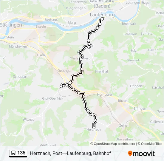 135 Bus Line Map