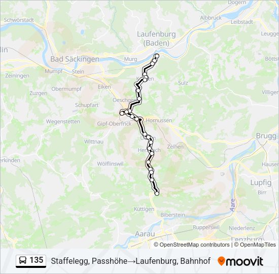 135 Bus Line Map