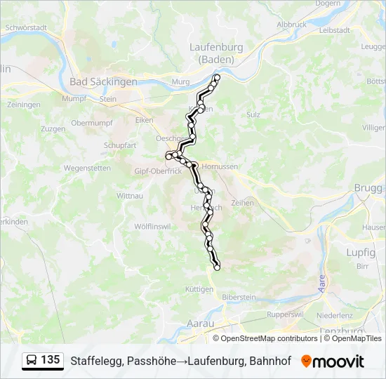 135 Bus Line Map