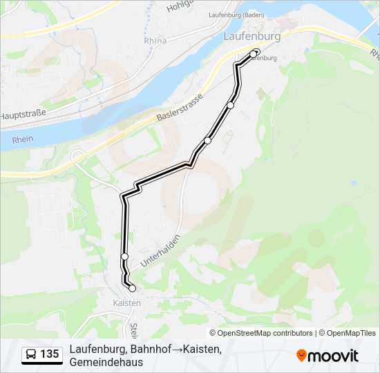 135 Bus Line Map