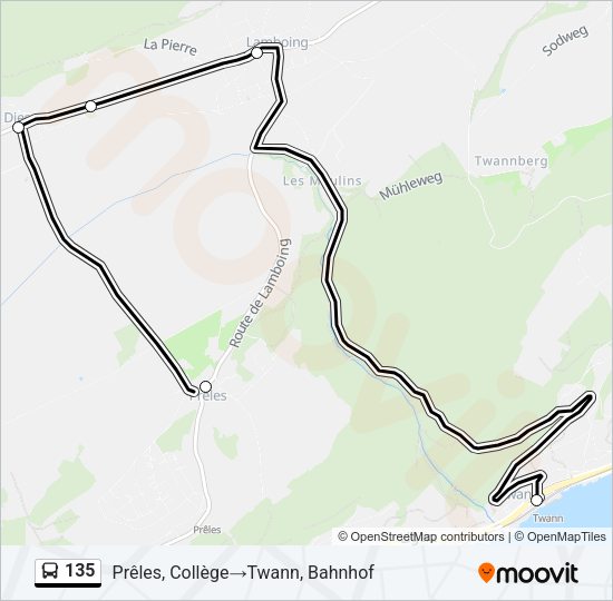 135 Bus Line Map