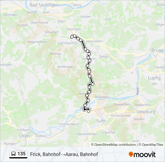 135 Bus Line Map