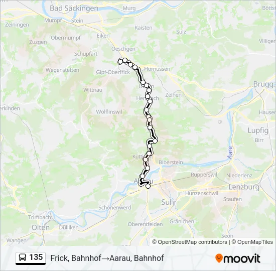 135 Bus Line Map