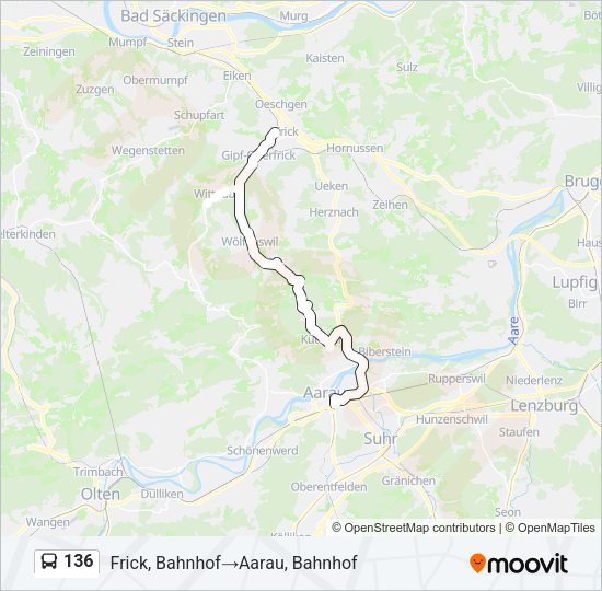 136 Bus Line Map