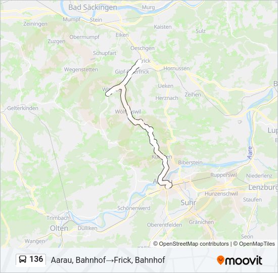 136 Bus Line Map