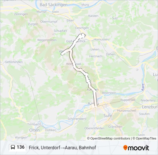 136 Bus Line Map