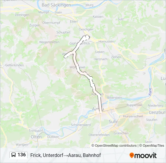 136 Bus Line Map