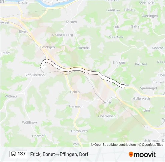 Plan de la ligne 137 de bus