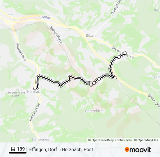 Plan de la ligne 139 de bus