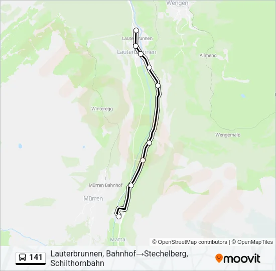 Plan de la ligne 141 de bus