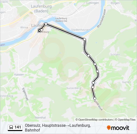 141 bus Line Map