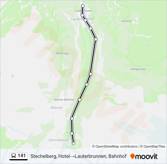 141 Bus Line Map