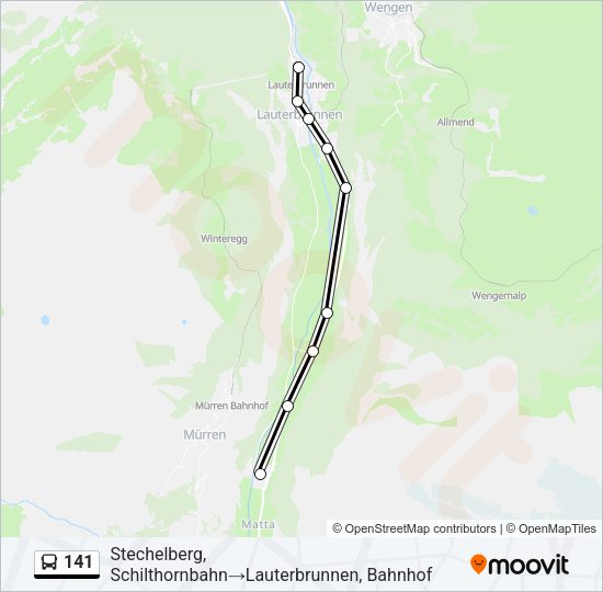 141 Bus Line Map