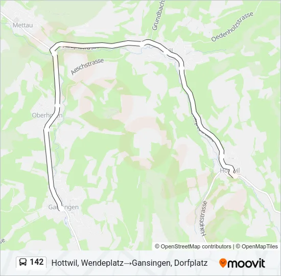 Plan de la ligne 142 de bus