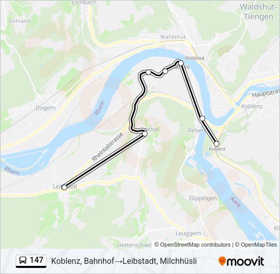 147 Bus Line Map